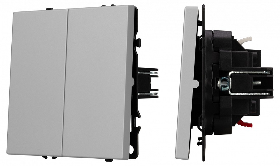 Выключатель проходной двухклавишный без рамки Arlight SWT-NOBE 059423 в интернет-магазине "Галерея света"