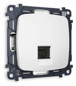 Розетка Ethernet RJ-45 и со шторками, без рамки Ambrella Volt OMEGA MO132010 в интернет-магазине "Галерея света"