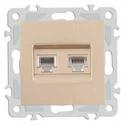 Розетка двойная RJ-11 и Ethernet RJ-45, без рамки Arte Milano am-206 206.44-1.shampan в интернет-магазине "Галерея света"