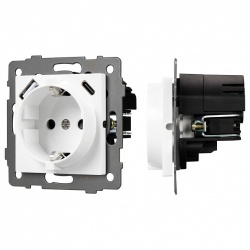 Розетка с заземлением и 2хUSB type A и C, без рамки Arlight SCT 049822 в интернет-магазине "Галерея света"