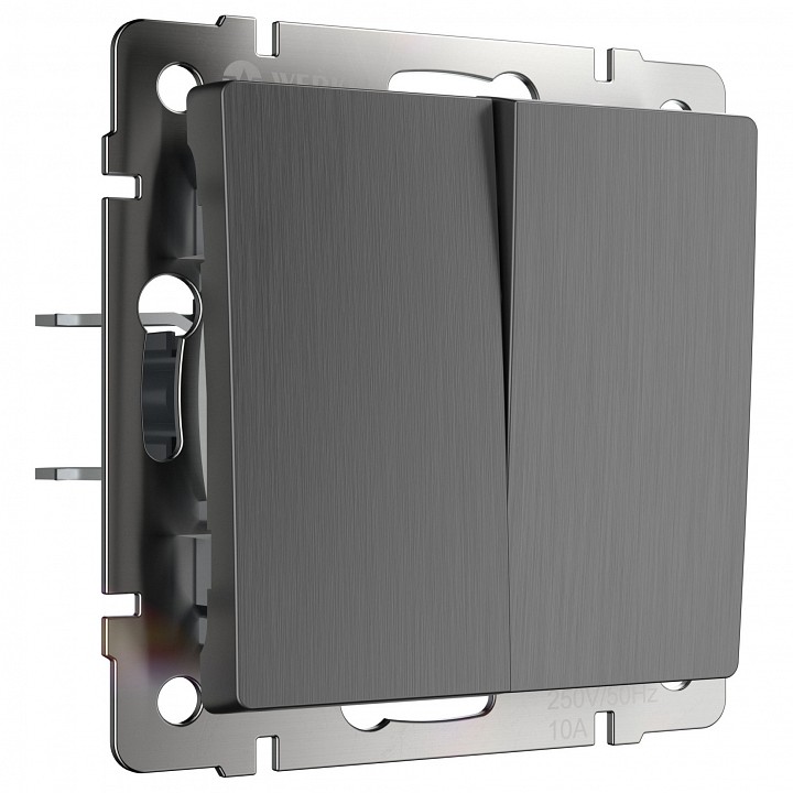 Выключатель двухклавишный без рамки Werkel графит рифленый W1120004 в интернет-магазине "Галерея света"