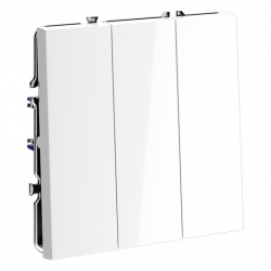 Выключатель трехклавишный без рамки Voltum S70 VLS030101 в интернет-магазине "Галерея света"