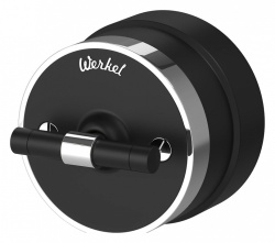 Выключатель двухклавишный с корпусом Werkel Vintage (черный матовый/хром) W5822051 в интернет-магазине "Галерея света"