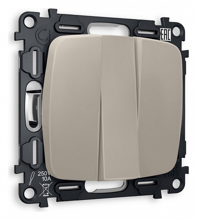 Выключатель трехклавишный без рамки Ambrella Volt OMEGA MO365010 в интернет-магазине "Галерея света"