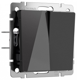 Выключатель перекрестный двухклавишный без рамки Werkel черный акрил W1123048 в интернет-магазине "Галерея света"