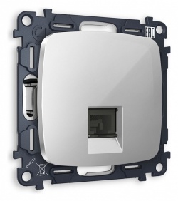 Розетка телефонная RJ-11 со штрокой, без рамки Ambrella Volt OMEGA MO412030 в интернет-магазине "Галерея света"