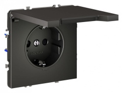 Розетка с заземлением и со шторкой, без рамки с крышкой Voltum S70 VLS040306 в интернет-магазине "Галерея света"