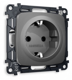 Розетка с заземлением, без рамки Ambrella Volt OMEGA MO656010 в интернет-магазине "Галерея света"