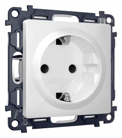 Розетка с заземлением и со шторкой, без рамки Ambrella Volt ALFA MA127010 в интернет-магазине "Галерея света"