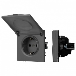 Розетка влагозащищенная с заземлением с крышкой, без рамки Arlight SCT 054283 в интернет-магазине "Галерея света"