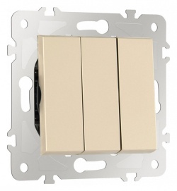 Выключатель трехклавишный без рамки Arte Milano 203 203.30-3.shampan в интернет-магазине "Галерея света"