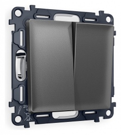 Выключатель проходной двухклавишный Ambrella Volt ALFA MA653020 в интернет-магазине "Галерея света"