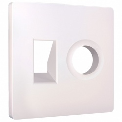 Накладка для ТВ-розетки и RJ-11 или RJ-45 Ambrella Volt ALFA AP2125 в интернет-магазине "Галерея света"