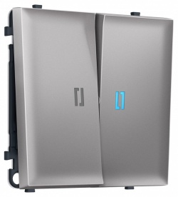 Выключатель самовозвратный двухклавишный с подсветкой, без рамки Ambrella Volt MS MS504060 в интернет-магазине "Галерея света"