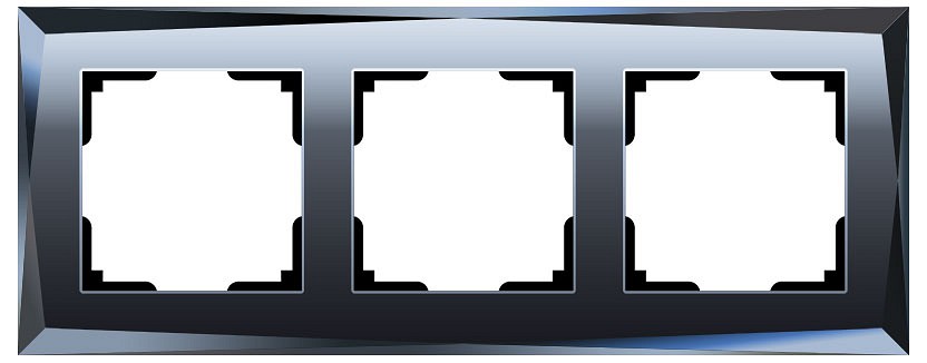 Рамка на 3 поста Werkel Diamant (черный) W0031208 в интернет-магазине "Галерея света"