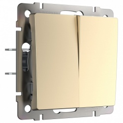 Выключатель двухклавишный без рамки Werkel шампань W1120011 в интернет-магазине "Галерея света"