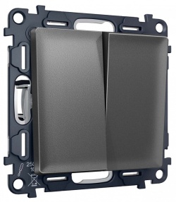 Выключатель самовозвратный двухклавишный без рамки Ambrella Volt MA MA653050 в интернет-магазине "Галерея света"
