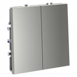 Выключатель проходной двухклавишный без рамки Voltum S70 VLS020305 в интернет-магазине "Галерея света"