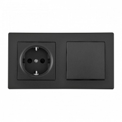 Блок с розеткой и выключателем Arte Milano SET06-2 SET06-2-30-1-40-1 black в интернет-магазине "Галерея света"