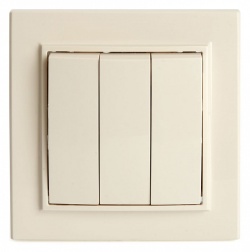 Выключатель трехклавишный Stekker Эрна 39923 в интернет-магазине "Галерея света"