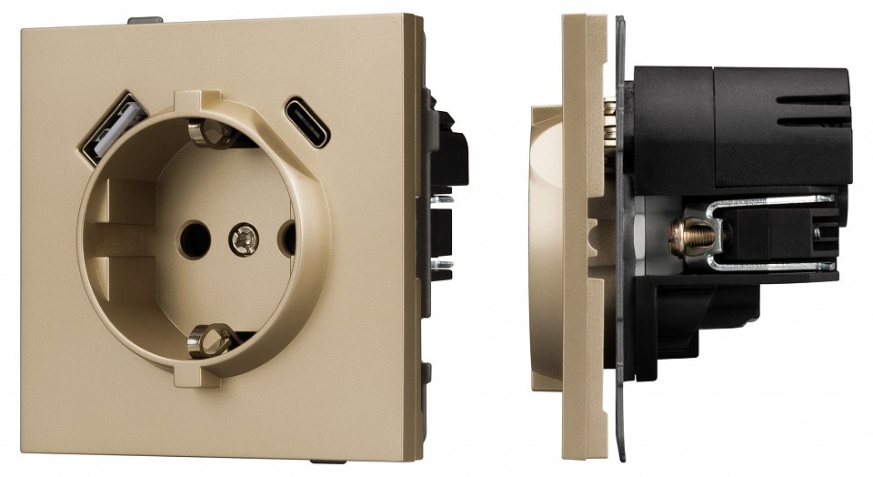 Розетка 2хUSB type A и C без рамки Arlight SCT-TENDO 054608 в интернет-магазине "Галерея света"