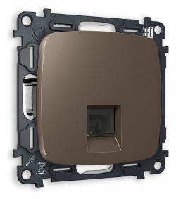 Розетка телефонная RJ-11 со штрокой, без рамки Ambrella Volt OMEGA MO642030 в интернет-магазине "Галерея света"