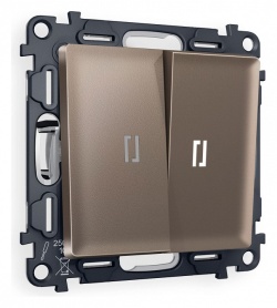 Выключатель двухклавишный с подсветкой без рамки Ambrella Volt ALFA MA634015 в интернет-магазине "Галерея света"