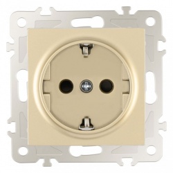 Розетка с заземлением и со шторкой, без рамки Arte Milano am-206 206.40-1.shampan в интернет-магазине "Галерея света"