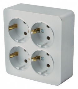 Розетка четверная с заземлением Stekker София 49334 в интернет-магазине "Галерея света"