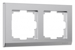 Рамка на 2 поста Werkel Stark (серебряный матовый) W0021865 в интернет-магазине "Галерея света"