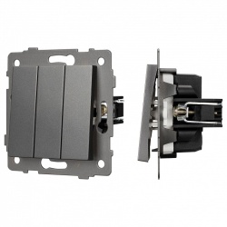 Выключатель трехклавишный без рамки Arlight SWT 049898 в интернет-магазине "Галерея света"