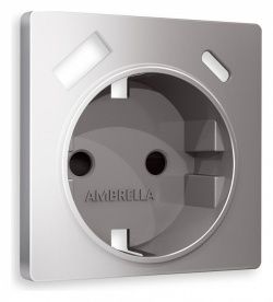 Накладка для розетки с заземлением и со шторками и 2хUSB type A и C Ambrella Volt ALFA AP5100 в интернет-магазине "Галерея света"