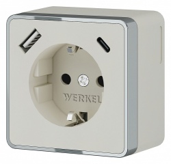 Розетка с заземлением и со шторками и USB Werkel Gallant (слоновая кость) W5071703 в интернет-магазине "Галерея света"