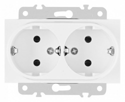 Розетка двойная с заземлением, без рамки Arte Milano am-203 203.40-2.white в интернет-магазине "Галерея света"