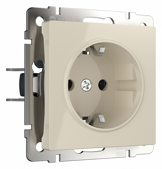 Розетка влагозащищенная с заземлением, без рамки Werkel слоновая кость W1171103 в интернет-магазине "Галерея света"