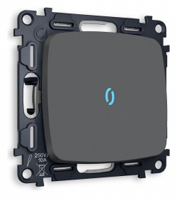 Выключатель проходной одноклавишный с подсветкой без рамки Ambrella Volt OMEGA MO902040 в интернет-магазине "Галерея света"