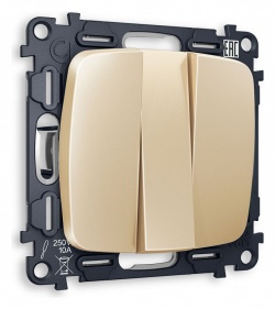 Выключатель трехклавишный без рамки Ambrella Volt OMEGA MO605010 в интернет-магазине "Галерея света"