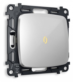 Выключатель проходной одноклавишный с подсветкой без рамки Ambrella Volt OMEGA MO402030 в интернет-магазине "Галерея света"