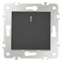 Выключатель проходной одноклавишный с подсветкой без рамки Arte Milano 203 203.33-1.black в интернет-магазине "Галерея света"