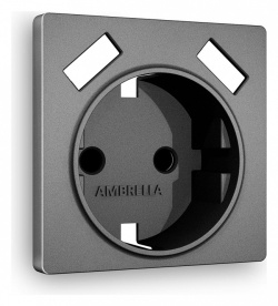Накладка для розетки с заземлением и со шторками и 2хUSB type A Ambrella Volt ALFA AP6590 в интернет-магазине "Галерея света"