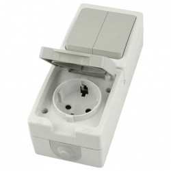 Блок с розеткой и выключателем Stekker Велена 49739 в интернет-магазине "Галерея света"