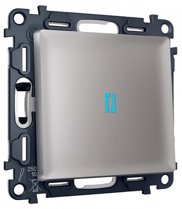 Выключатель самовозвратный одноклавишный с подсветкой, без рамки Ambrella Volt MA MA502060 в интернет-магазине "Галерея света"