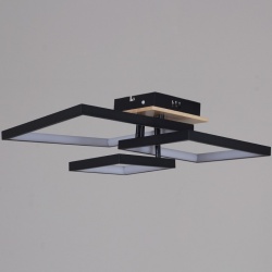 Люстра на штанге 98560-0.3-03 BK+WOOD в интернет-магазине "Галерея света"