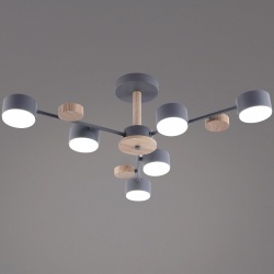 Люстра на штанге 03758-0.3-06 GREY+WOOD GX53 в интернет-магазине "Галерея света"