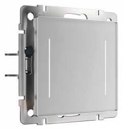 Выключатель сенсорый двухклавишный с подсветкой, без рамки Werkel серебряный W4522006 в интернет-магазине "Галерея света"