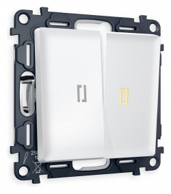Выключатель проходной двухклавишный с подсветкой Ambrella Volt ALFA MA124030 в интернет-магазине "Галерея света"