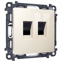 Розетка двойная Ethernet RJ-45 без рамки Ambrella Volt ALFA MA312110 в интернет-магазине "Галерея света"