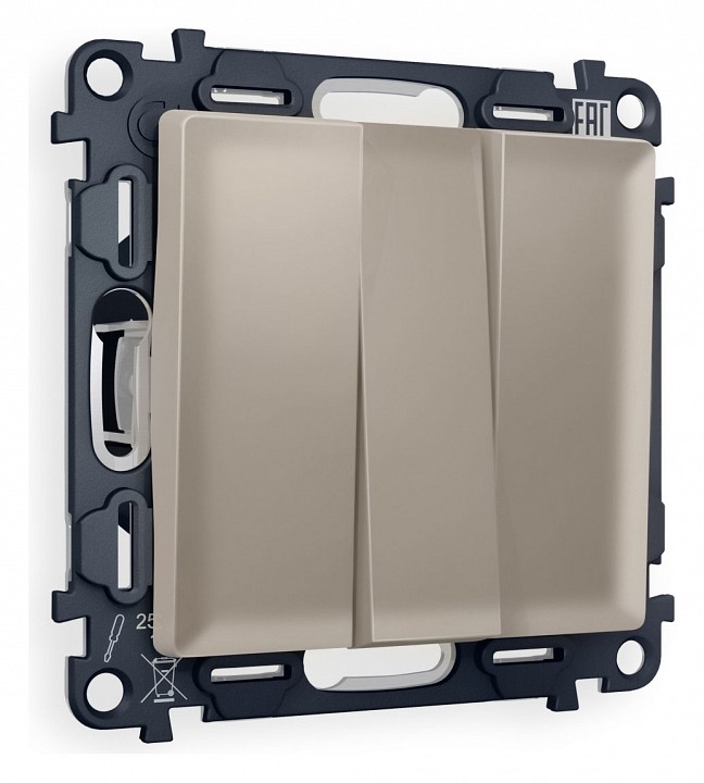 Выключатель трехклавишный без рамки Ambrella Volt ALFA MA365010 в интернет-магазине "Галерея света"