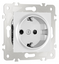 Розетка с заземлением и со шторкой, без рамки Arte Milano am-203 203.40-1.silver в интернет-магазине "Галерея света"