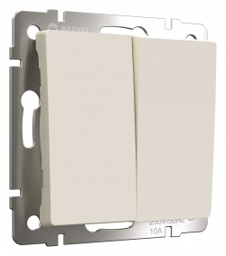 Выключатель проходной двухклавишный с самовозвратом без рамки Werkel айвори матовый W1122462 в интернет-магазине "Галерея света"
